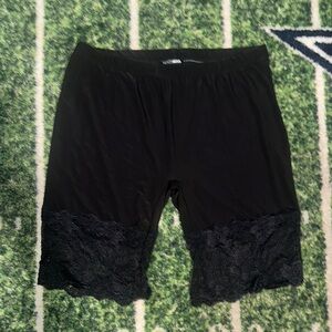 Fashion Nova Black Bike Shorts with Lace Detail